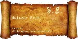 Waitzer Erik névjegykártya